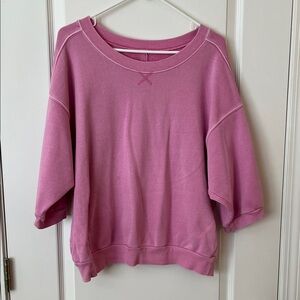 EUC Pilcro from Anthropologie Women’s Bubble Gum Pink Sweatshirt - Size L